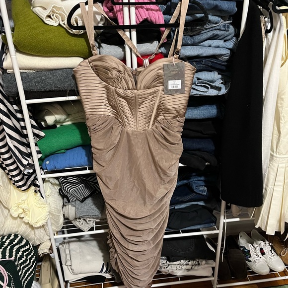 House of CB Strapless Tan Josephine Dress - Picture 4 of 8